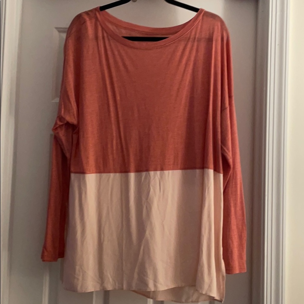 Two tone long sleeve shirt